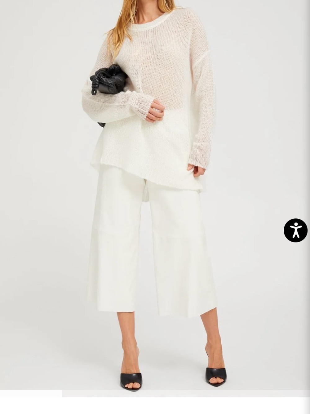 SPRWMN Culotte Leather White Wide-Leg Pull-On Pants — Modern Minimalist
